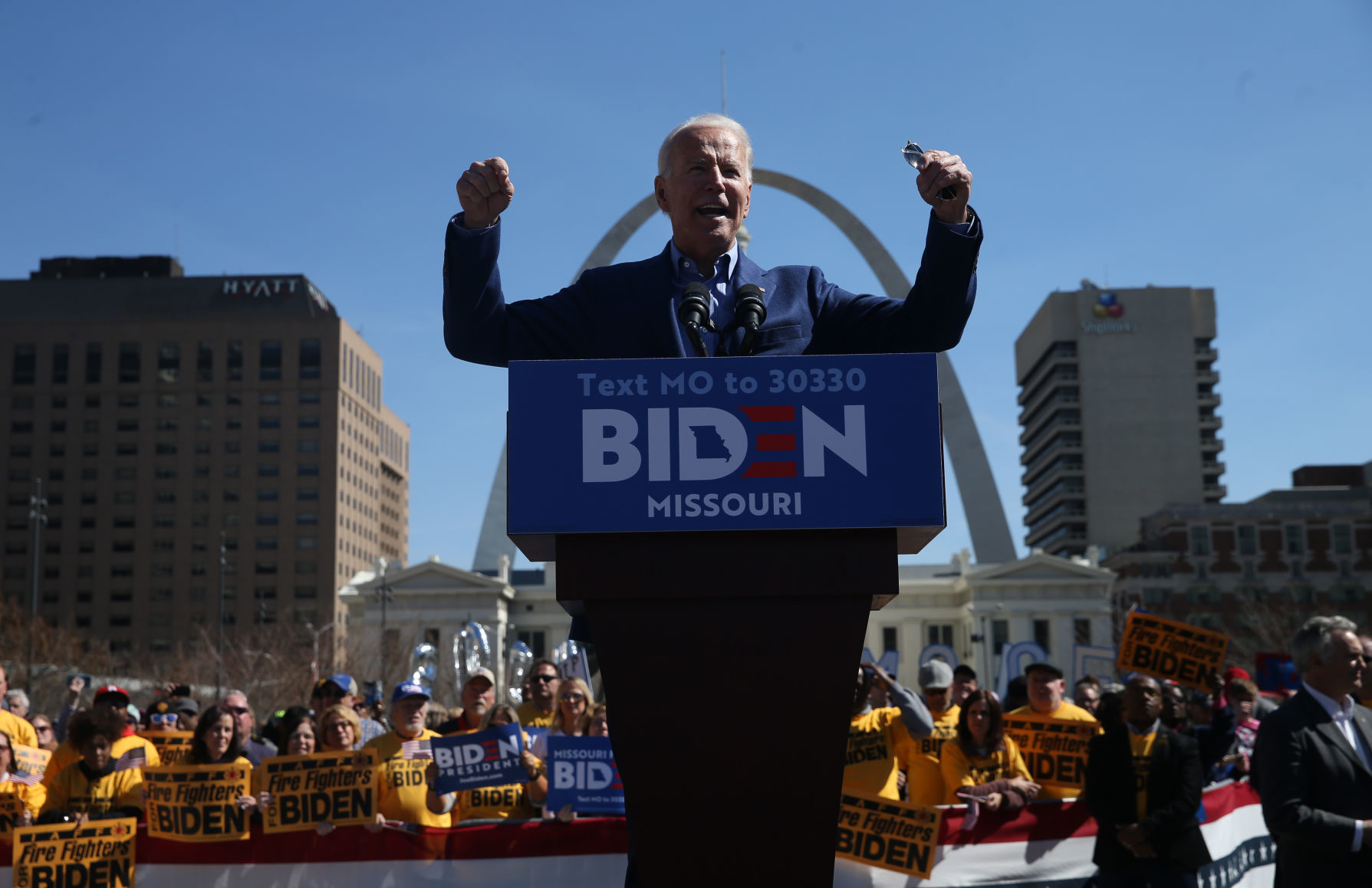 Former Vice President Joe Biden stumps at Kiener Plaza
